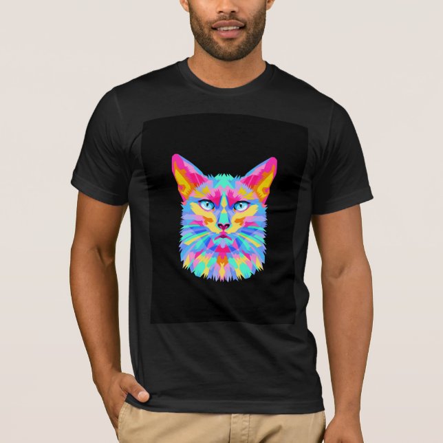 Helles modernes Katzendesign-T-Shirt T-Shirt (Vorderseite)