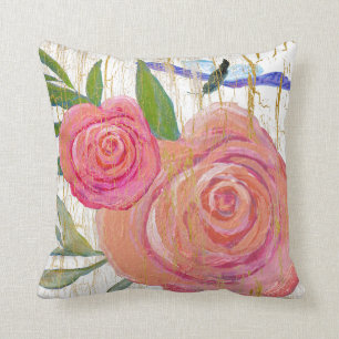 Helles modernes Vintages Blumenschmetterlings-Holz Kissen