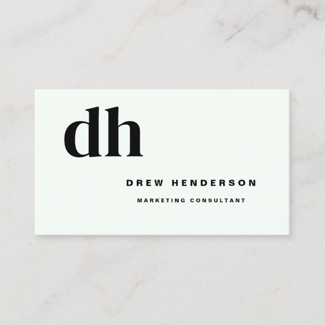 Helles Monogramm Minimalist Modern Profi Visitenkarte (Vorderseite)