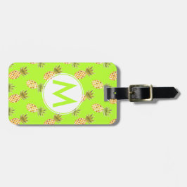 Helles Monogramm tropisches Ananas-Muster Gepäckanhänger