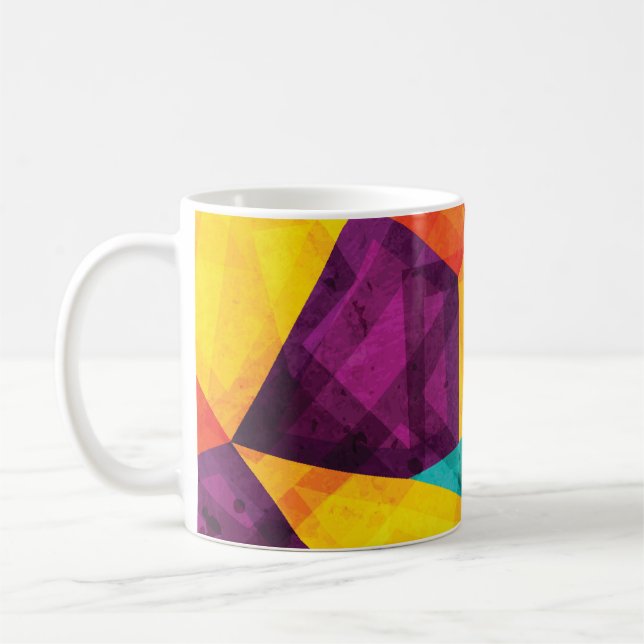 Helles Mosaik Grunge Nahtloses Muster Kaffeetasse (Links)