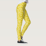 Helles Muster aus gelbem und weißem Doodle Leggings<br><div class="desc">Das moderne Design ist hell und gewagt und weist ein weißes,  abgerundetes Doodle-Muster auf einem senfgelben Hintergrund auf. Wie ein Sonnenstrahl,  ist diese fröhliche Farbkombination eine großartige Ergänzung zu Ihrem Kleiderschrank.</div>