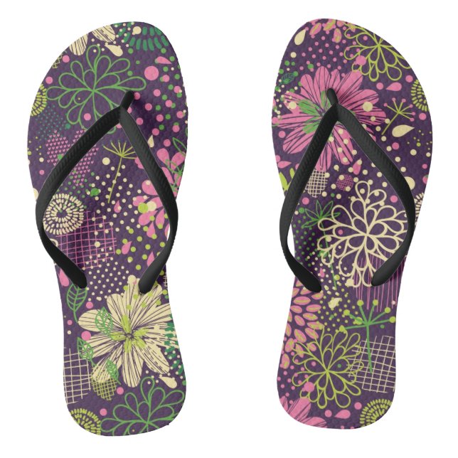 Helles Muster Flip Flops (Fußbett)