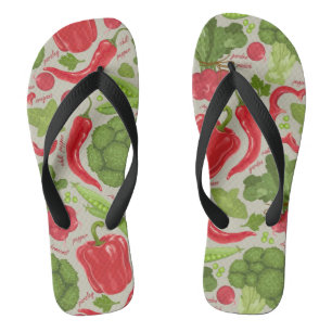 Helles Muster vom Frischgemüse Flip Flops