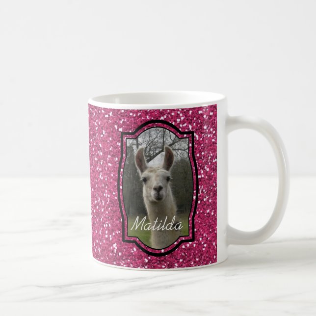 Helles n-Funkelnlama im Pink Kaffeetasse (Rechts)