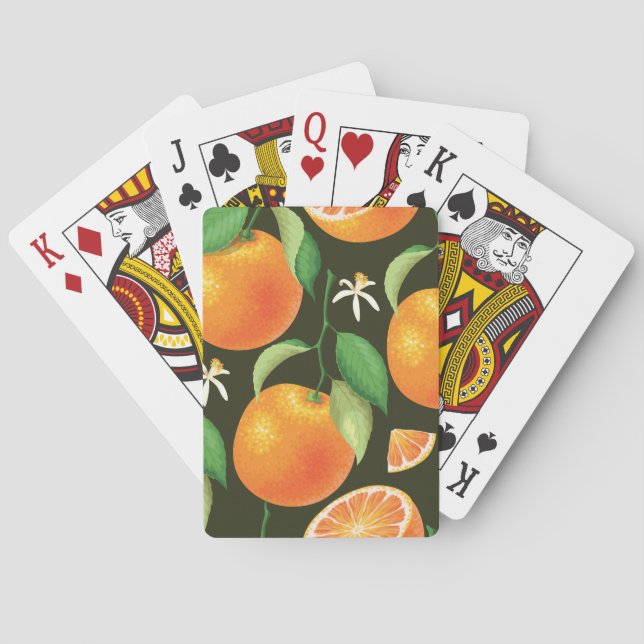 Helles, nahtlos orangefarbenes Muster. Spielkarten (Rückseite)