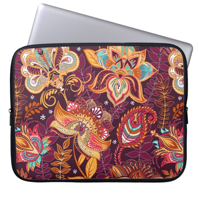 Helles, nahtloses Muster im Paisley-Stil. Bunt Laptopschutzhülle (Vorderseite)