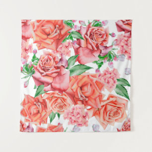 Helles, nahtloses Muster mit Blume. Rose. Wasser Wandteppich