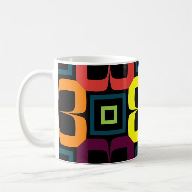 Helles, nahtloses Muster mit bunten Blume auf eine Kaffeetasse (Links)