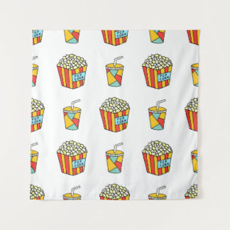 Helles, nahtloses Muster mit Nahrung für den Film Wandteppich