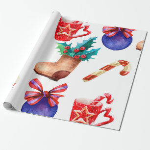 Helles, nahtloses New Year's Muster von Bonbons, b Geschenkpapier