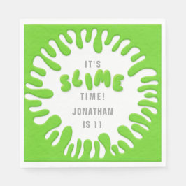 Helles Neon-Grün-Schleim-Party Serviette