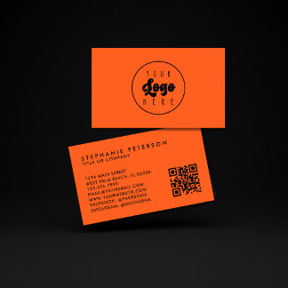 Helles Neon Orange Benutzerdefiniertes Firmenlogo Visitenkarte