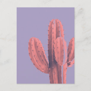 Helles Neon Pink Lila Kaktus Sukkulentes Foto Postkarte