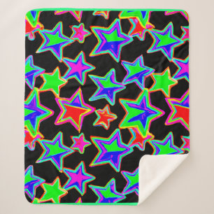 Helles Neon Starlight Muster Sherpadecke