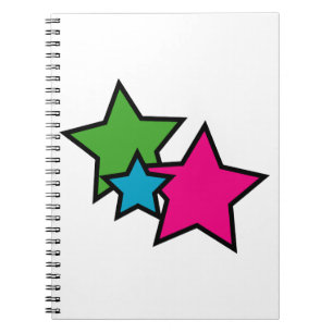 Helles Neon-Stern-Trio Notizblock