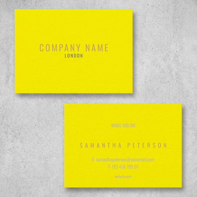 Helles Neon Visitenkarte (Bright neon yellow business card.)