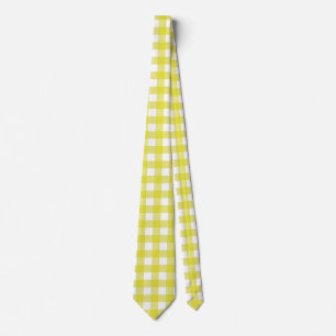 Helles Neon Yellow Gingham in knackig weiß Krawatte
