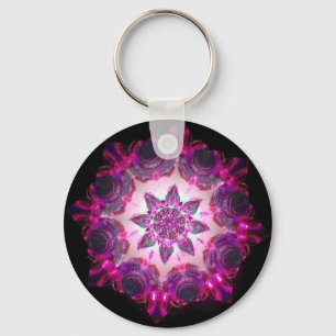 Helles NeonSternexplosion-Kaleidoskop in rosa/in Schlüsselanhänger