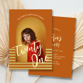 Helles Orange Arch Foto 21. Geburtstag Party Einladung