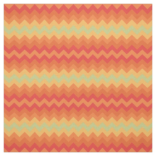 Helles orange gelbes Grün-Zickzack Muster-Gewebe Stoff (Muster)