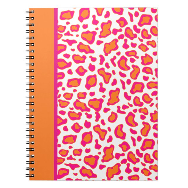 Helles Orange Leopard Print Notebook Notizblock (Vorderseite)