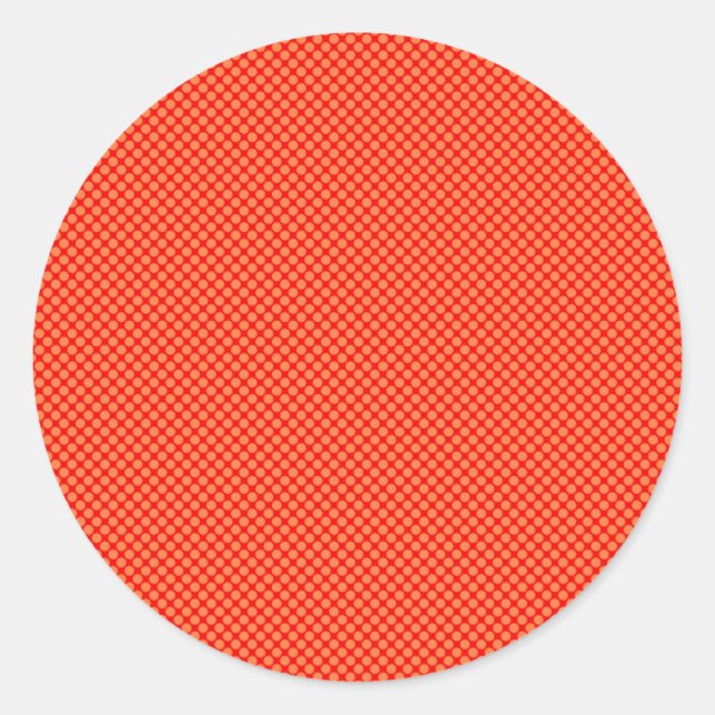 Helles Orange und Red Mini Polka Dots Muster Runder Aufkleber (Vorderseite)
