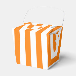 Helles Orange und Weiß gestreifte Halloween Geschenkschachtel