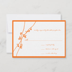 Helles Orange Wild Blume Branch Wedding RSVP Karte