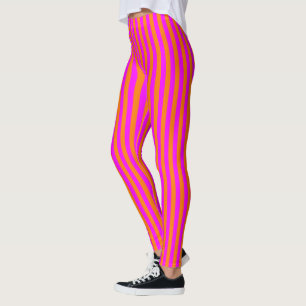 Helles orangefarbenes Muster für vertikale Streif Leggings