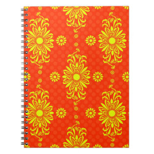 Helles orangefarbenes Muster Notizblock