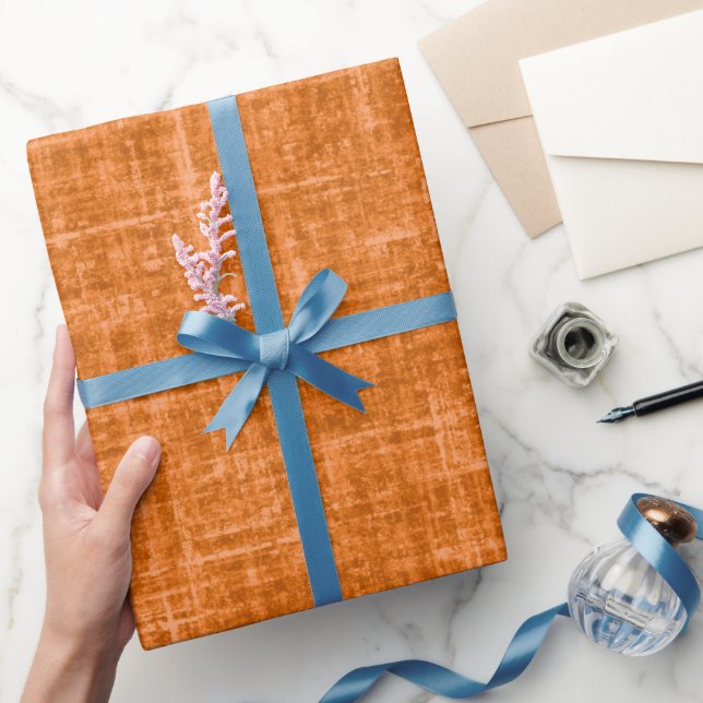 Helles Orangenes Leinen Geschenkpapier (Schenken)