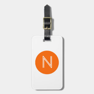 Helles oranges Kreis-Monogramm Gepäckanhänger