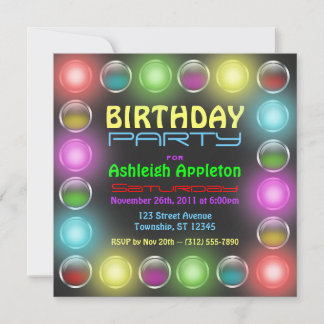 Helles Party Lichter Geburtstag Einladungen