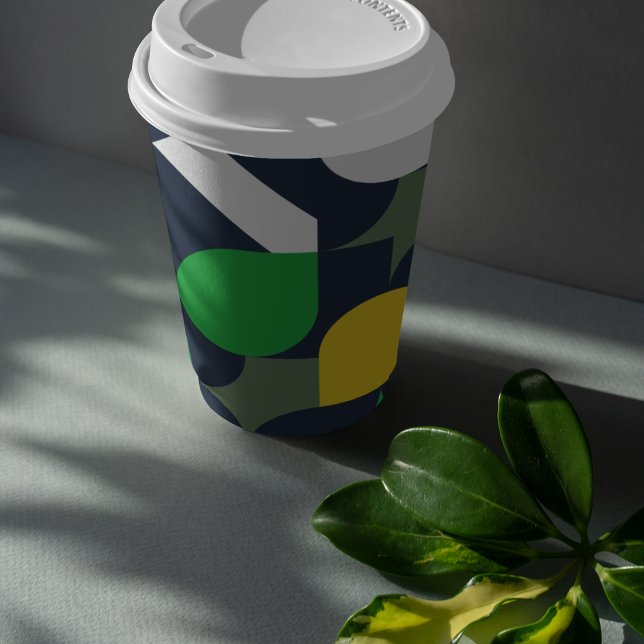 Helles Party Pappbecher (green bauhaus style theme kids,adult party stationery, birthday party use and throw paper cups)