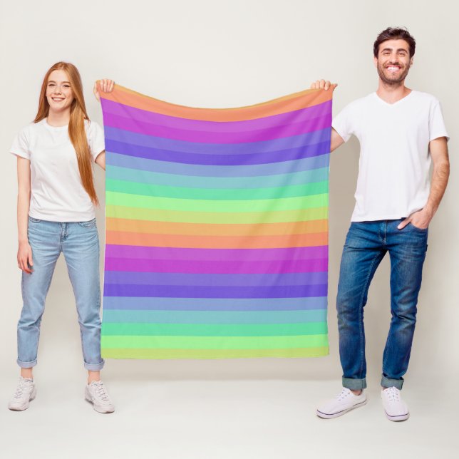 Helles Pastel Rainbow Stripe Fleece Blanket (Beispiel)