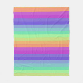 Helles Pastel Rainbow Stripe Fleece Blanket