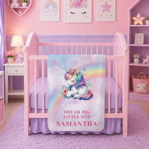 Helles Pastell-Einhorn Magischer Tag Babydecke Gif Fleecedecke