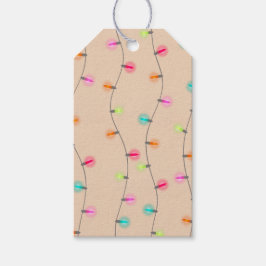 Helles Pastell Weihnachtslicht auf Kraft Geschenkanhänger