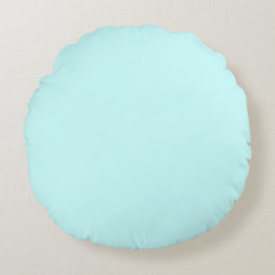 helles Pastellblau einfarbig einfaches Farbdesign Rundes Kissen
