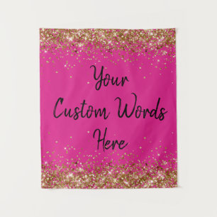Helles Pink Gold Black Birthday Party Foto Stand Wandteppich