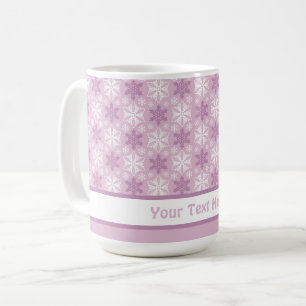 Helles Pink und Winter White Snowflake Muster Kaffeetasse