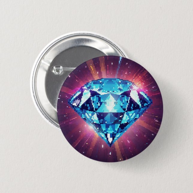 Helles pixeliges Diamant  Button (Vorne & Hinten)