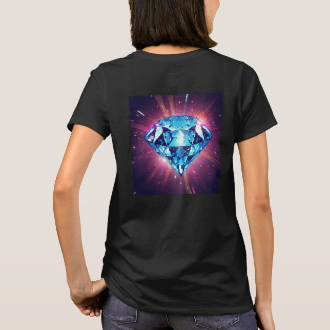 Helles pixeliges Diamant  T-Shirt (Rückseite)