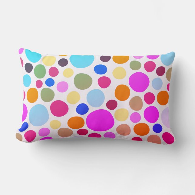 Helles Polka-dots Lumbar Kissen (Vorderseite)