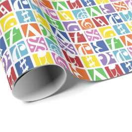 Helles Pop Art Colors Music Symbols Muster Geschenkpapier