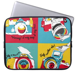 Helles Poster im Stil des Pop-Art mit Bild o Laptopschutzhülle