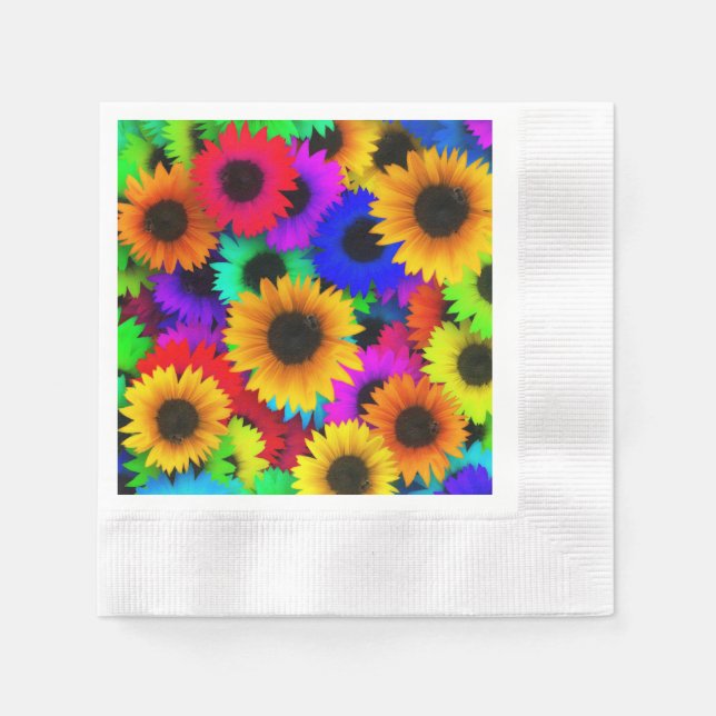 Helles Psychedelic Blume Child Hippy Muster Serviette (Vorderseite)