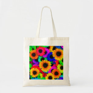 Helles psychedelisches Blumen-Kinderhippy-Muster Tragetasche