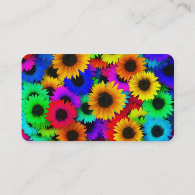 Helles psychedelisches Blumen-Kinderhippy-Muster Visitenkarte (Vorderseite)